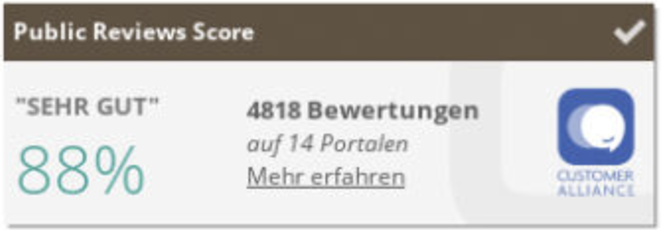 PUBLIC REWIEV SCORE I HOTEL AM TRILLER SAARBRÜCKEN