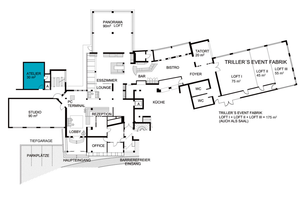 GRUNDRISS EVENTFABRY ATELIER | HOTEL AM TRILLER SAARBRÜCKEN