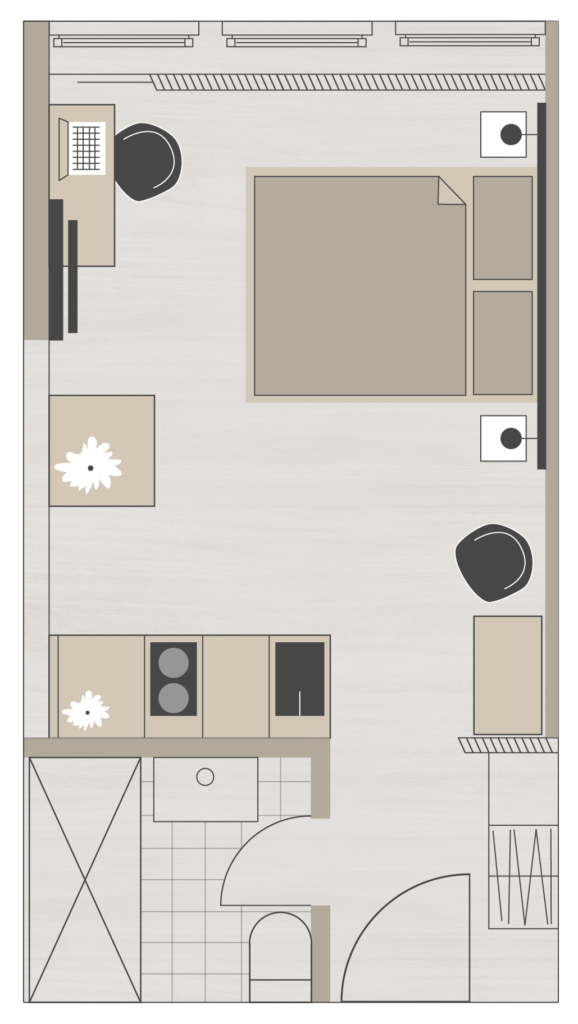 APARTMENT XS EASY GRUNDRISS | HOTEL AM TRILLER SAARBRÜCKEN